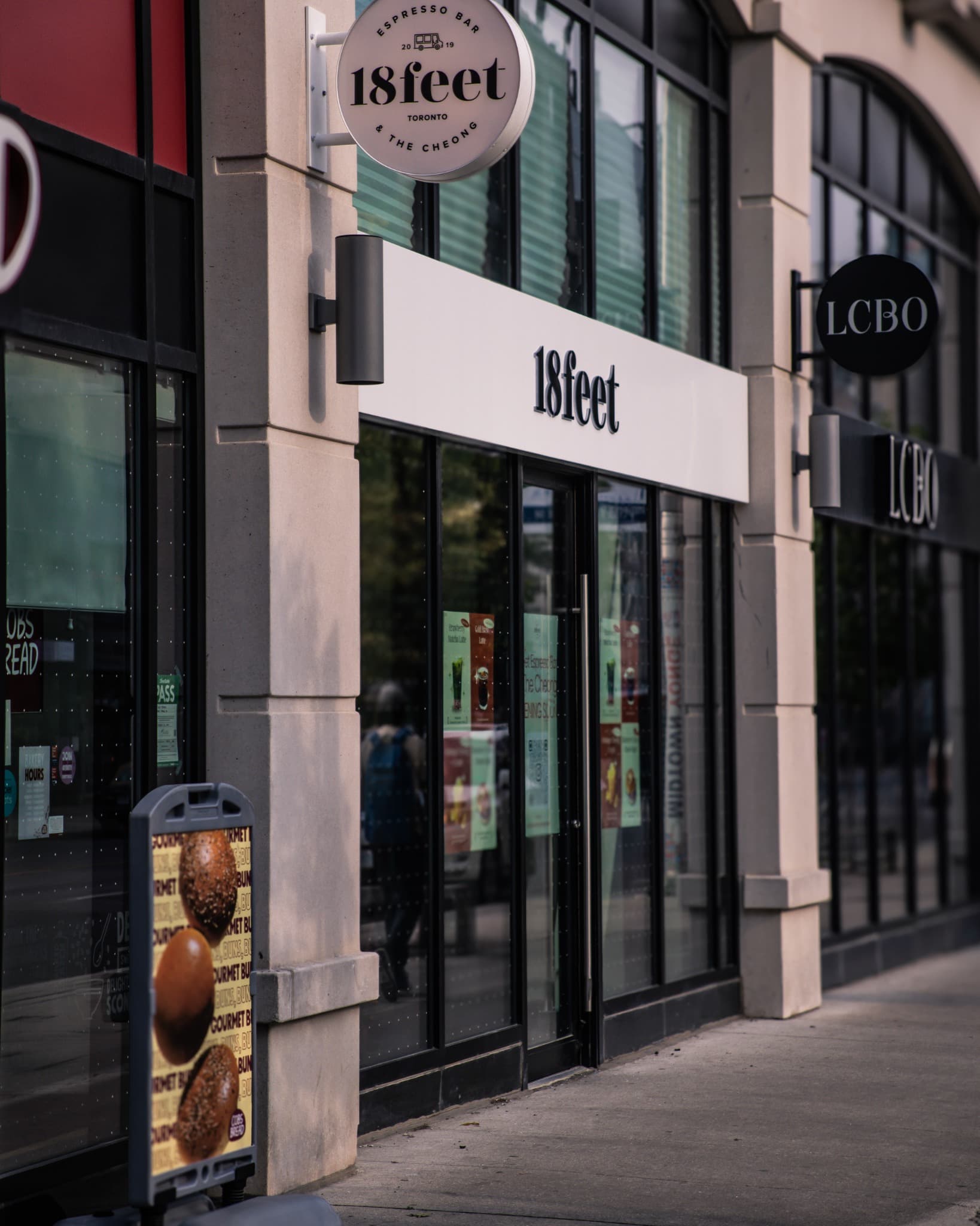 18feet Espresso Bar storefront signage in Midtown Toronto