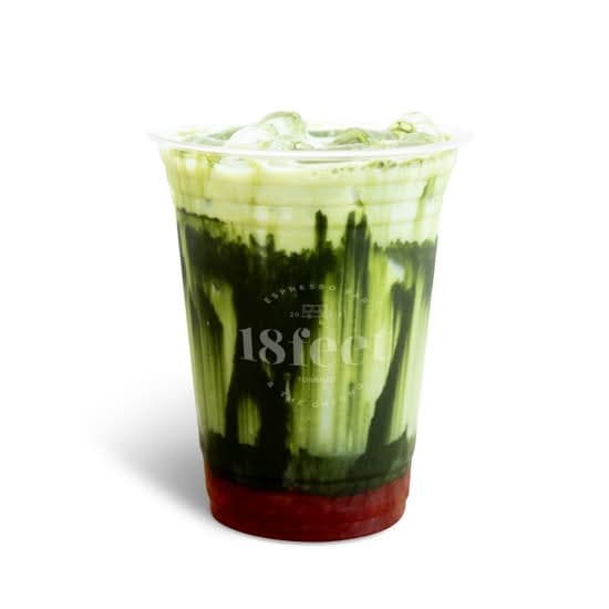 Strawberry matcha latte made with house strawberry Cheong