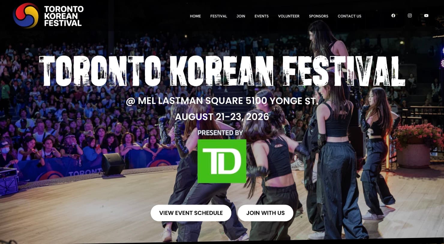 torontokfest.ca — 멜 라스트만 스퀘어 무대 위 댄스팀과 관객, TD 후원